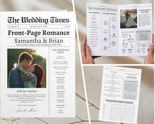 Wedding Newspaper: Front Page Romance