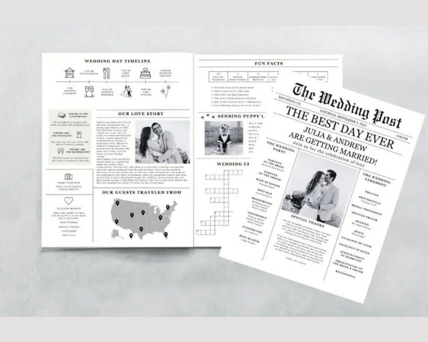 Wedding Newspaper: The Best Day Ever