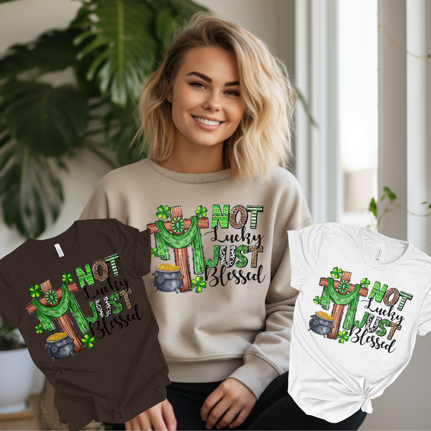 St. Patrick's Day: "Not Lucky - Just Blessed" Shirts (Style#1)