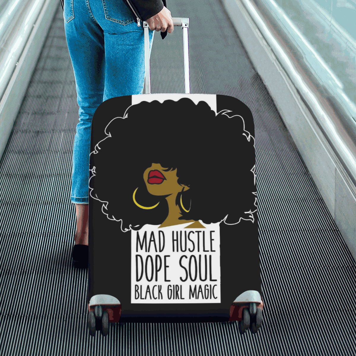 Mad Hustle Black Girl Magic Luggage Cover