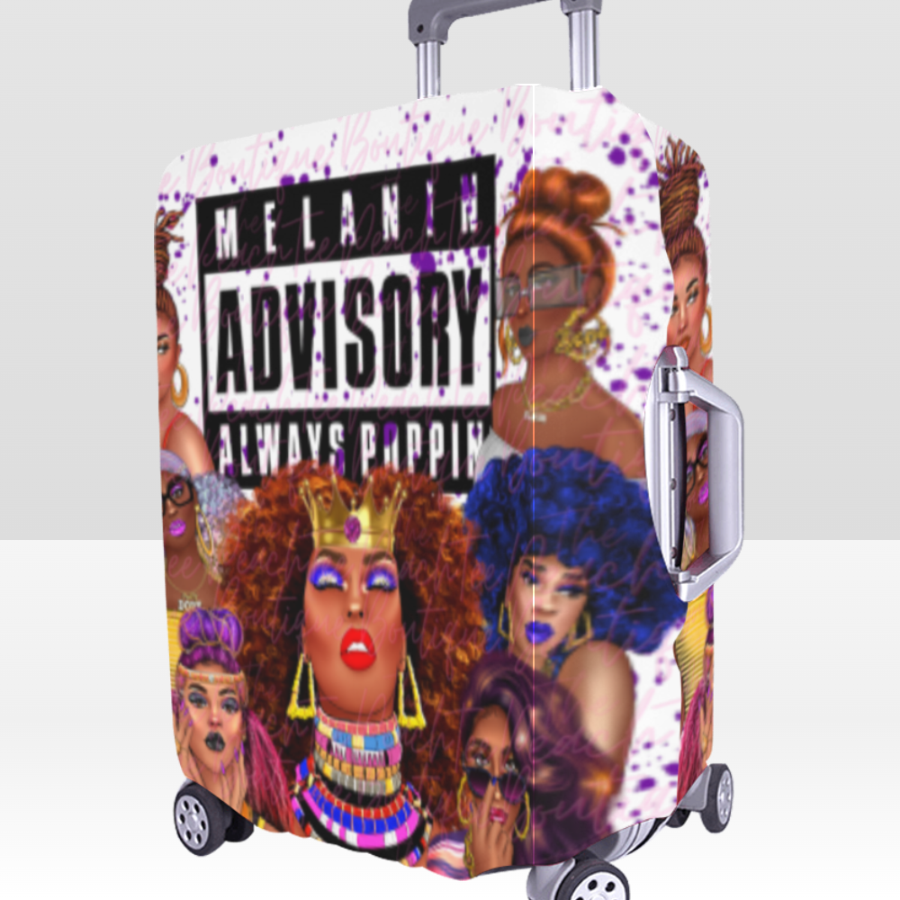 Melanin Advisory Always Poppin Luggage Cover