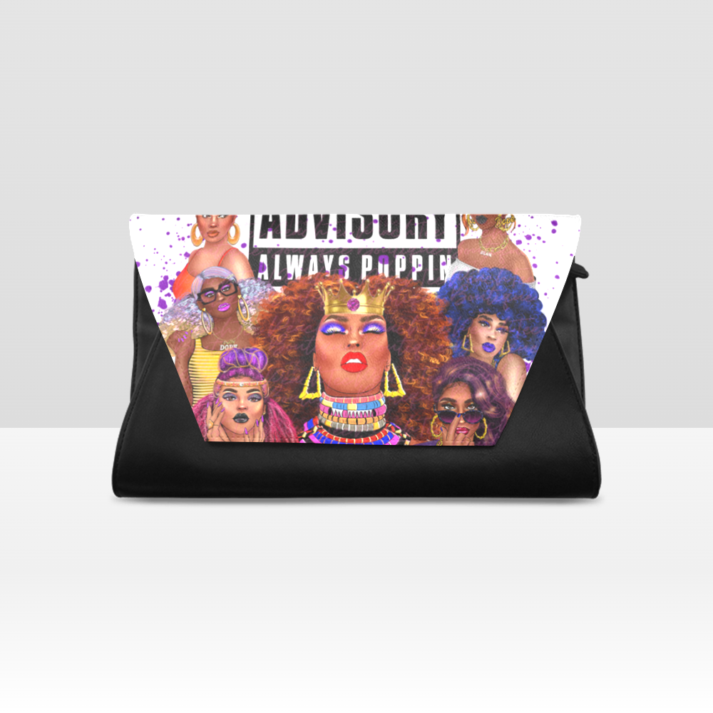 Melanin Advisory Always Poppin Clutch Bag