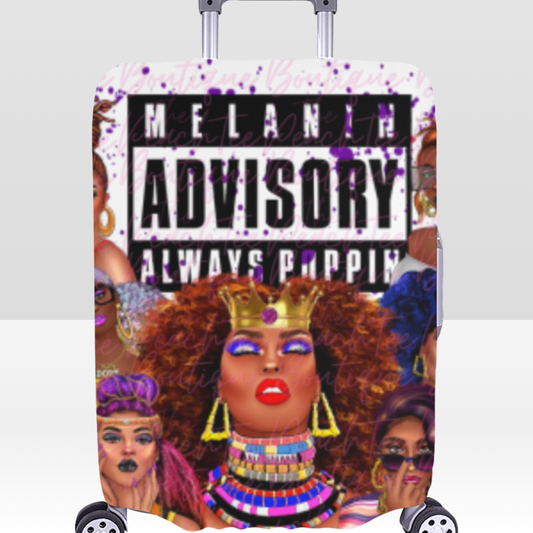 Melanin Advisory Always Poppin Luggage Cover